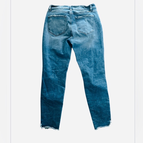 Kancan Jeans Blue High Rise Ankle Crop Distressed Stretch Women’s Size 11 / 29 - Picture 6 of 6